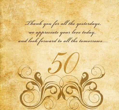 Happy 50th Anniversary Card for mom and dad