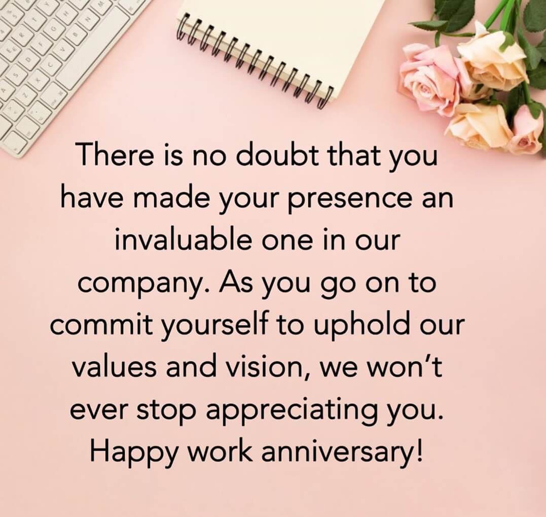 Happy Work Anniversary Messages - To Make Their Day Memorable