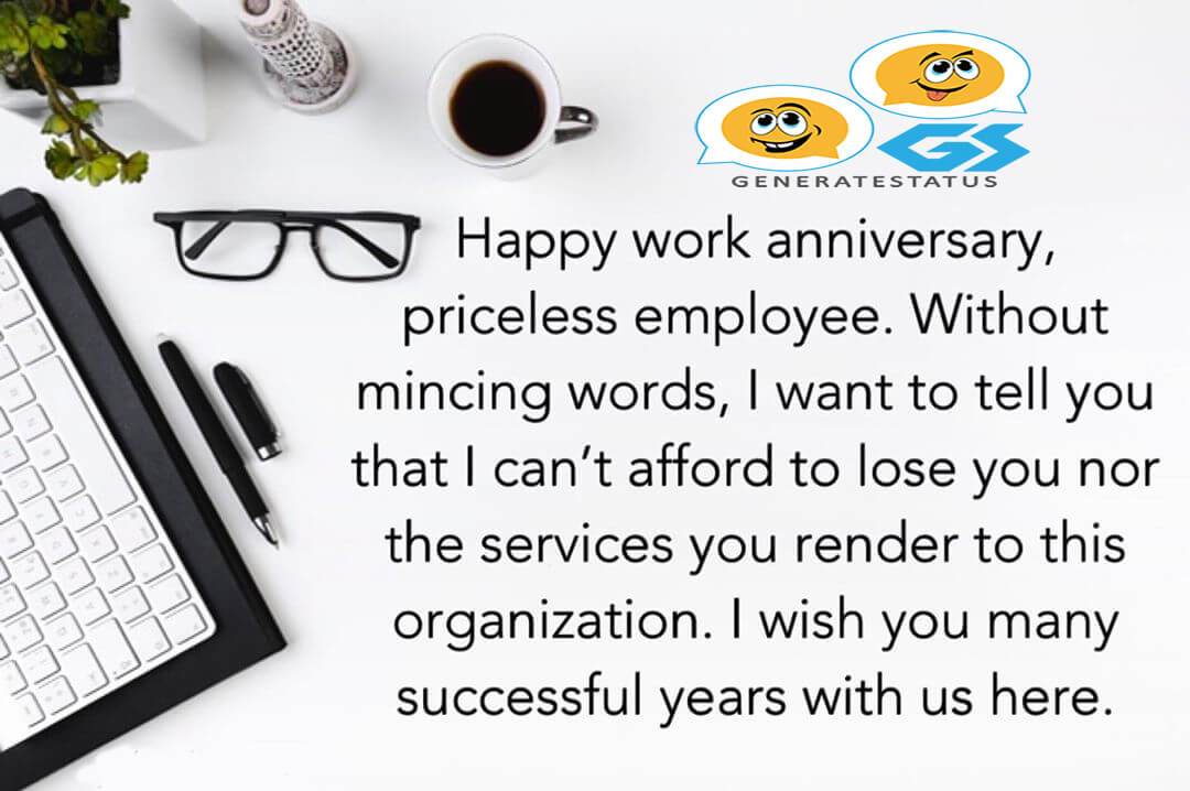 Happy Work Anniversary Status and Wishes